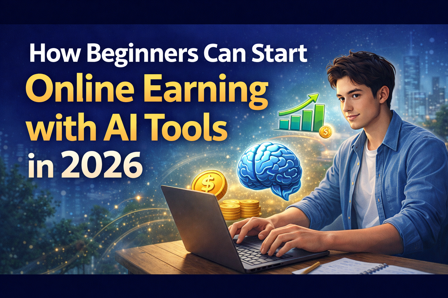 Read more about the article How Beginners Can Start Online Earning with AI Tools in 2026 (No Experience Needed)