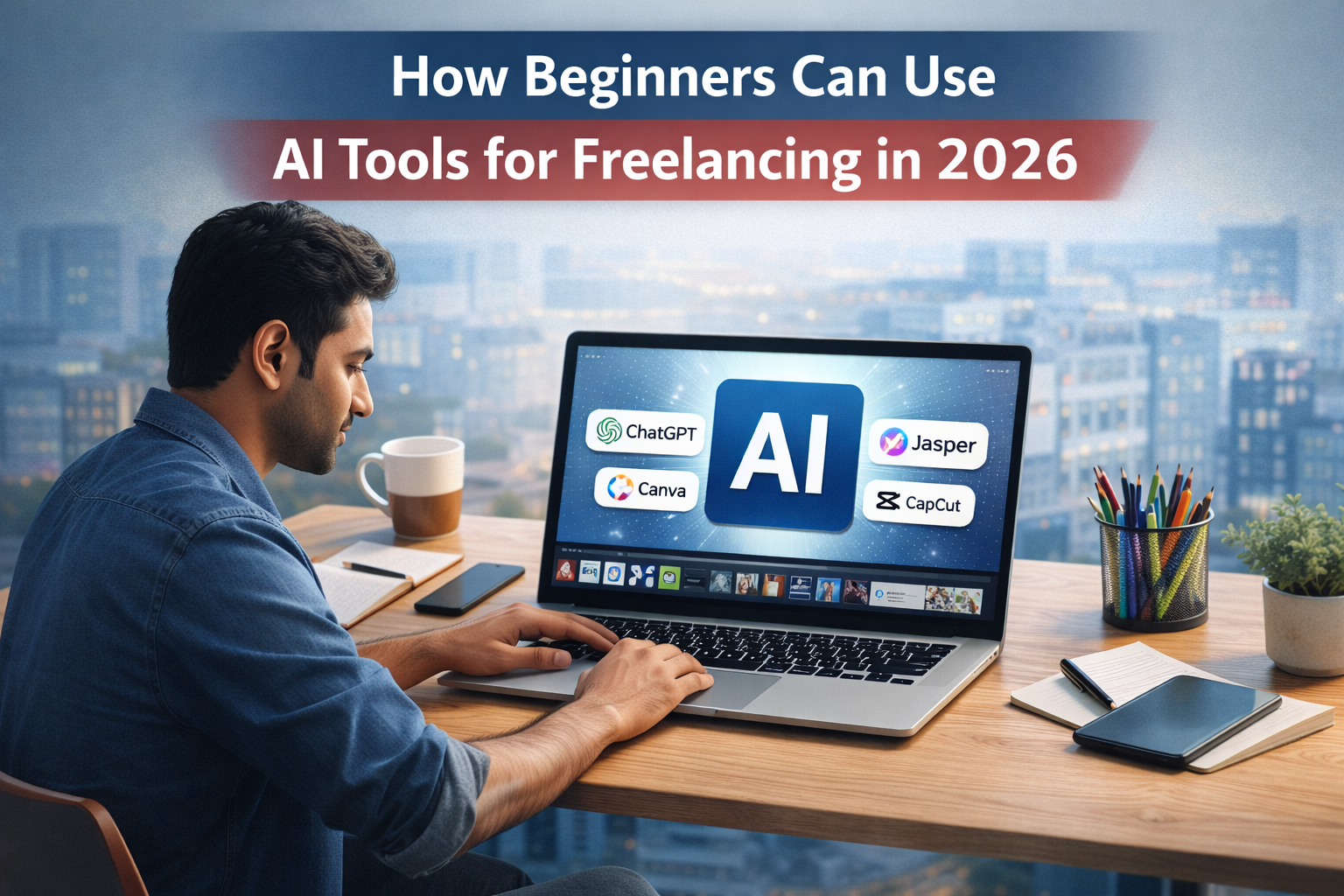Read more about the article How Beginners Can Use AI Tools for Freelancing in 2026 (Step-by-Step Practical Guide)
