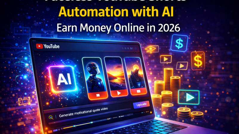 Faceless YouTube Shorts automation using AI for online earning